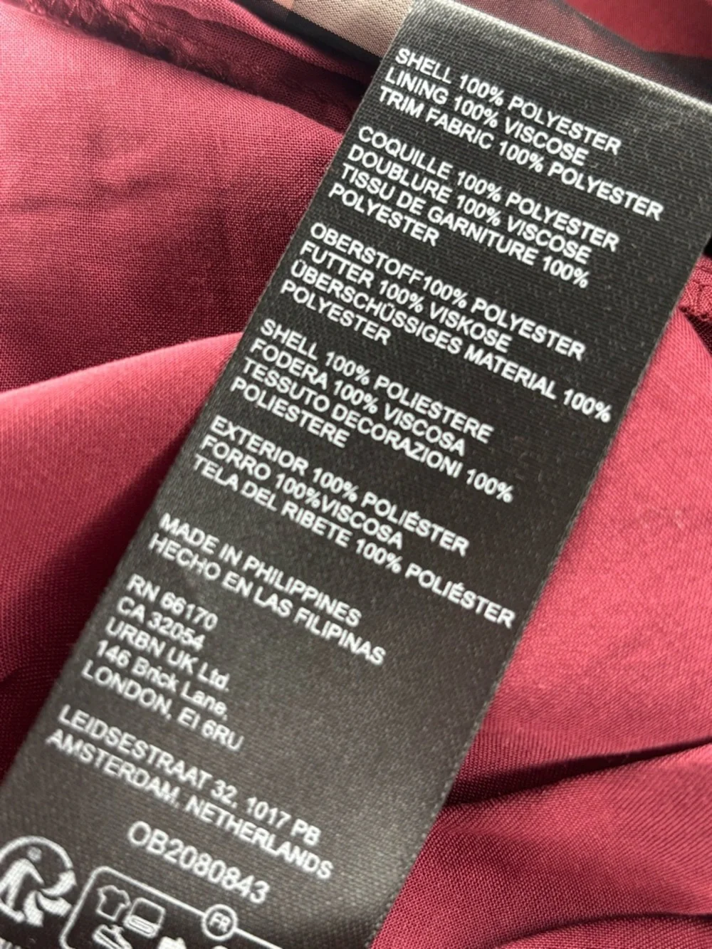 Anthropologie Mauve Burgandy tartan plaid puff sleeve mini dress  sz  Med NWT - Picture 10 of 10